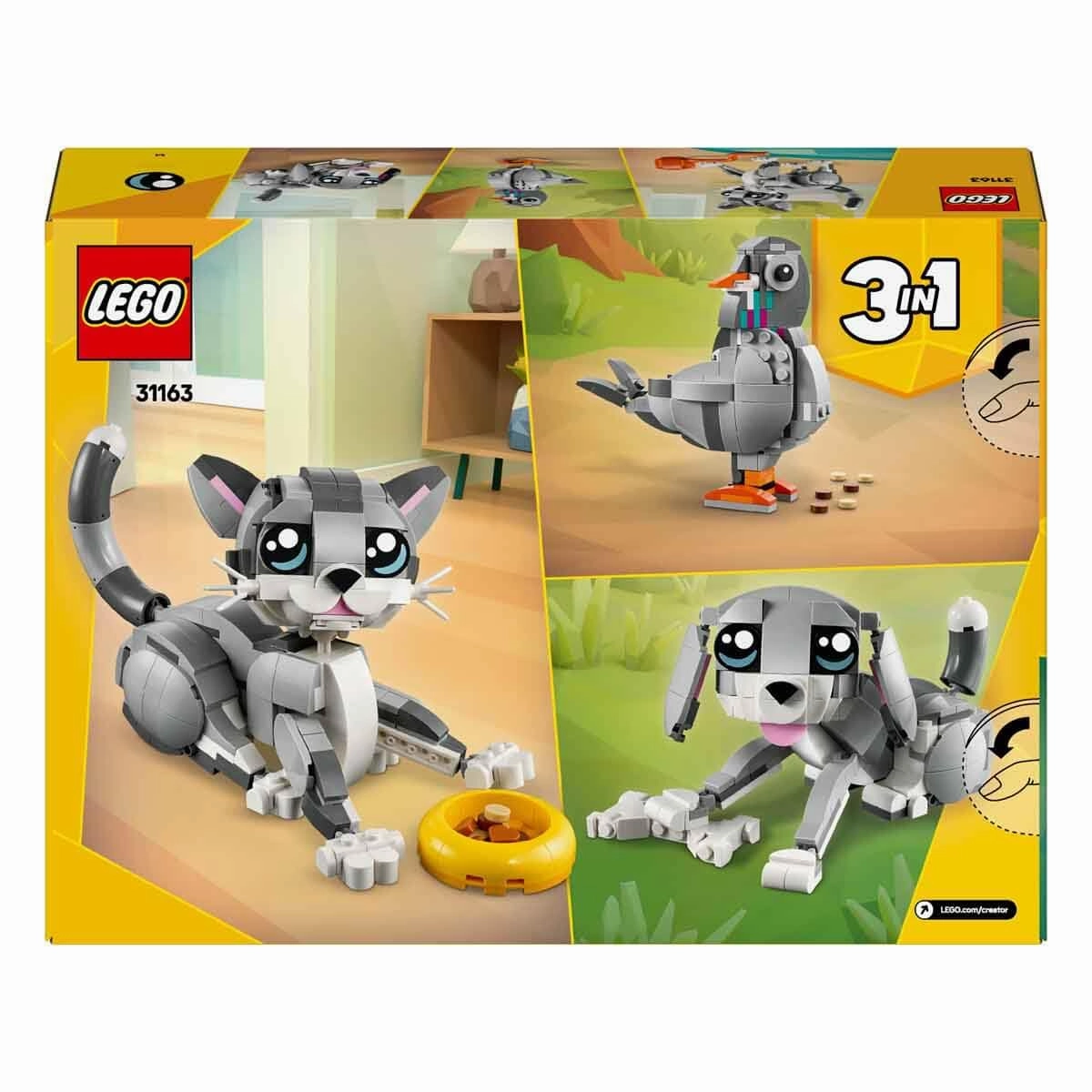 LEGO Creator 3in1 Playful Cat Playset Building Kit For Ages 8 