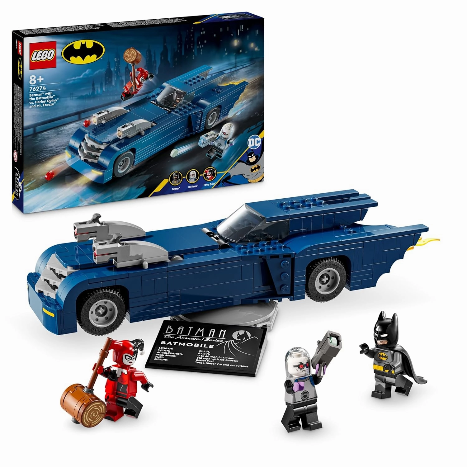 LEGO DC Batman with The Batmobile vs. Harley Quinn & Mr. Freeze Building Kit For Ages 8 
