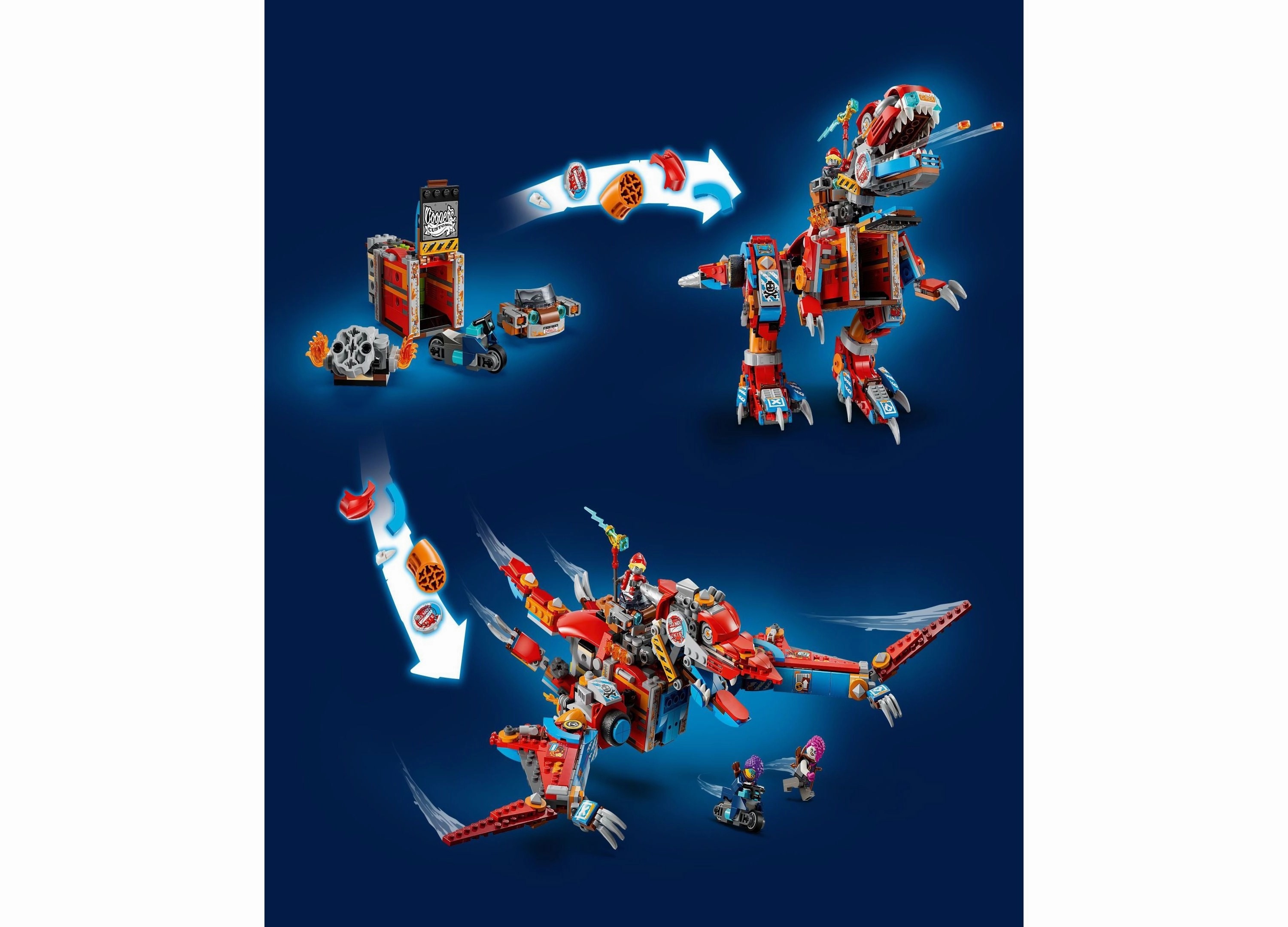 LEGO Dreamzzz Coopers Robot Dinosaur C-Rex Building Set 71484, 917 Pieces