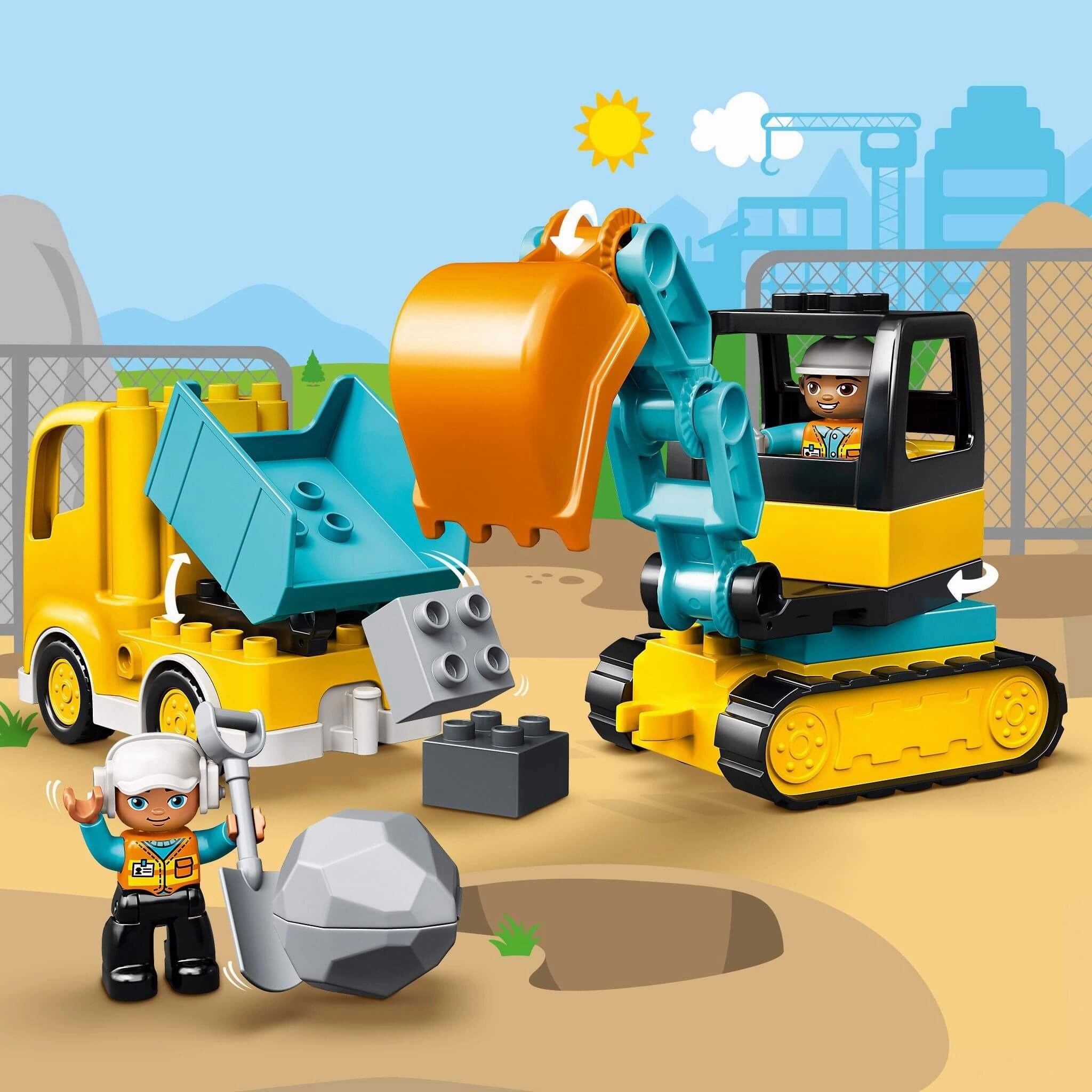 Lego Duplo 10931 Truck and Tracked Excavator for Toddlers Ages 2 & Up