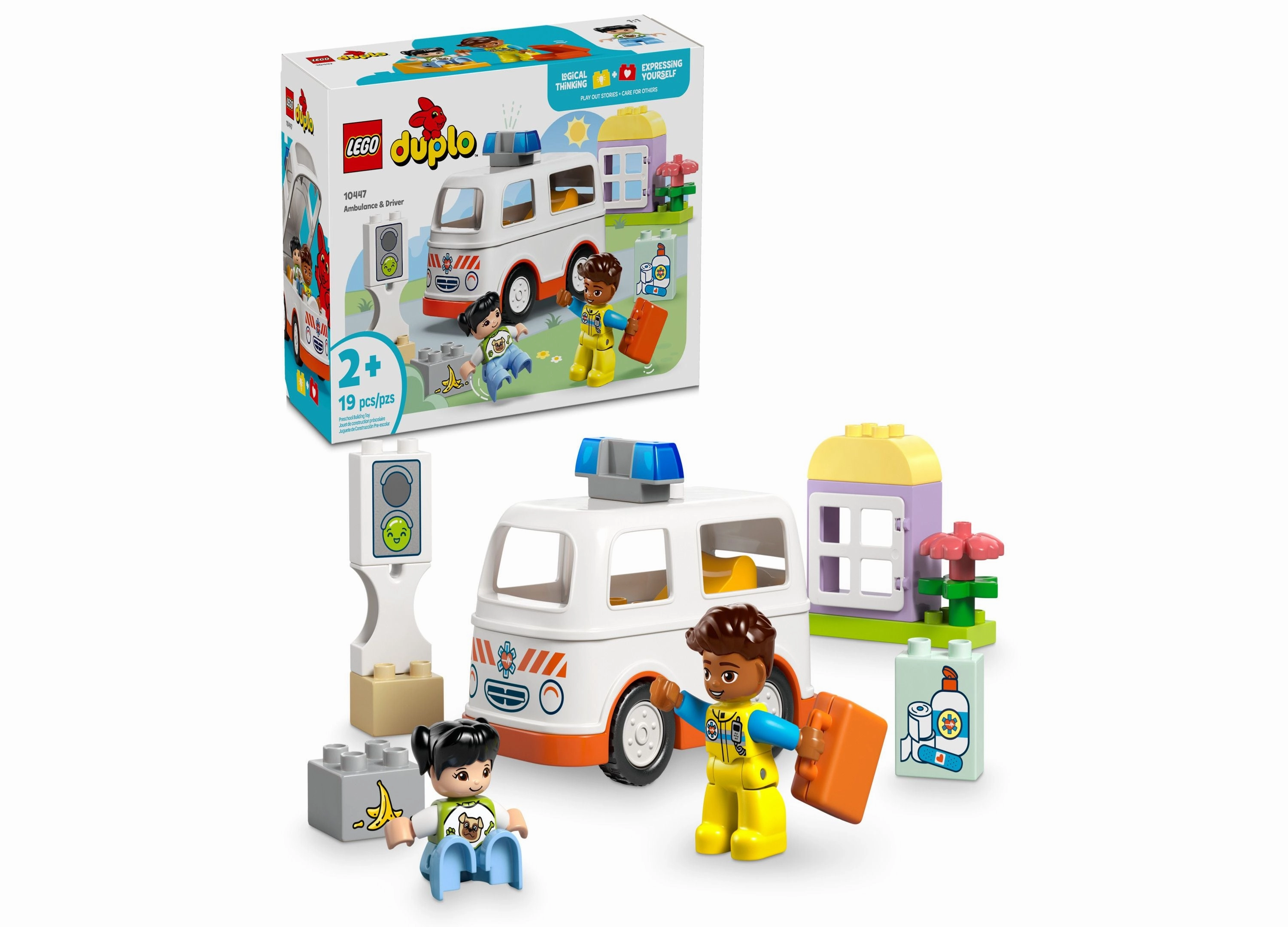 LEGO DUPLO Town Ambulance Adventure Building Set 10447, 19 Pieces