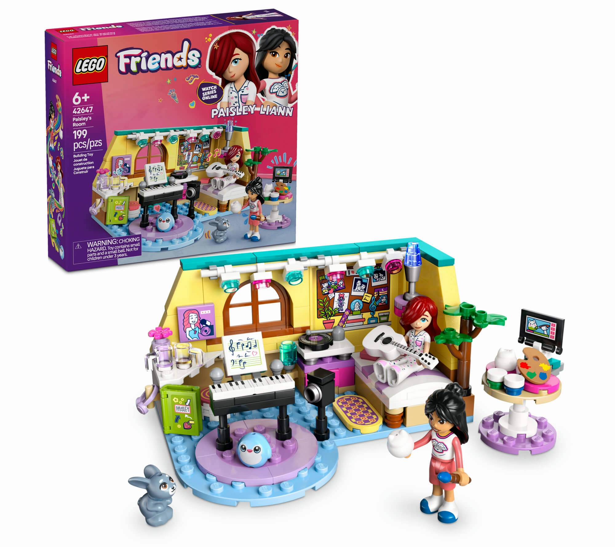 LEGO Friends 199-Piece Paisleys Room Bedroom Playset - Arts & Music Theme