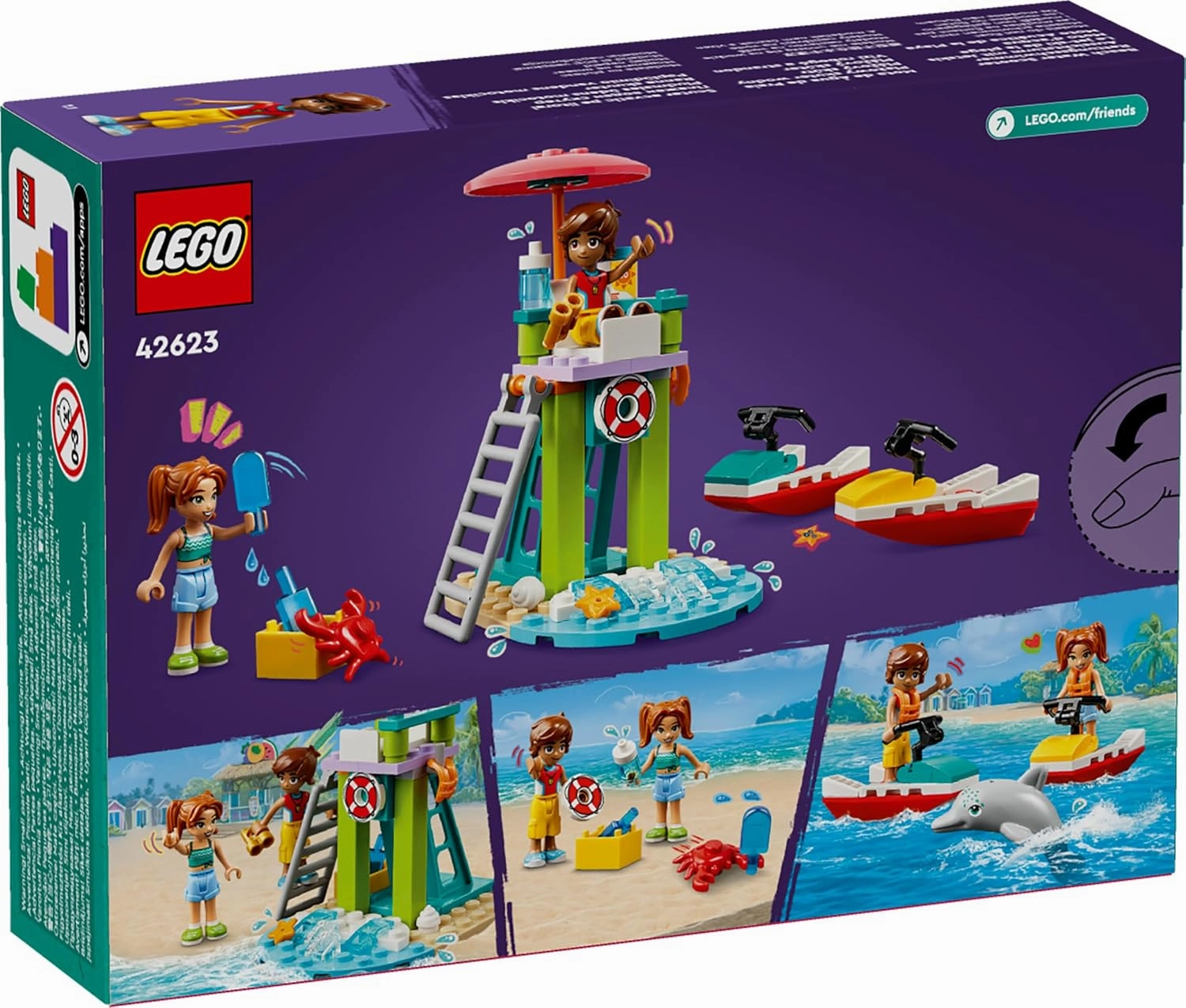 LEGO Friends Beach Water Scooter Lifeguard Toy Playset Kit for Ages 5 