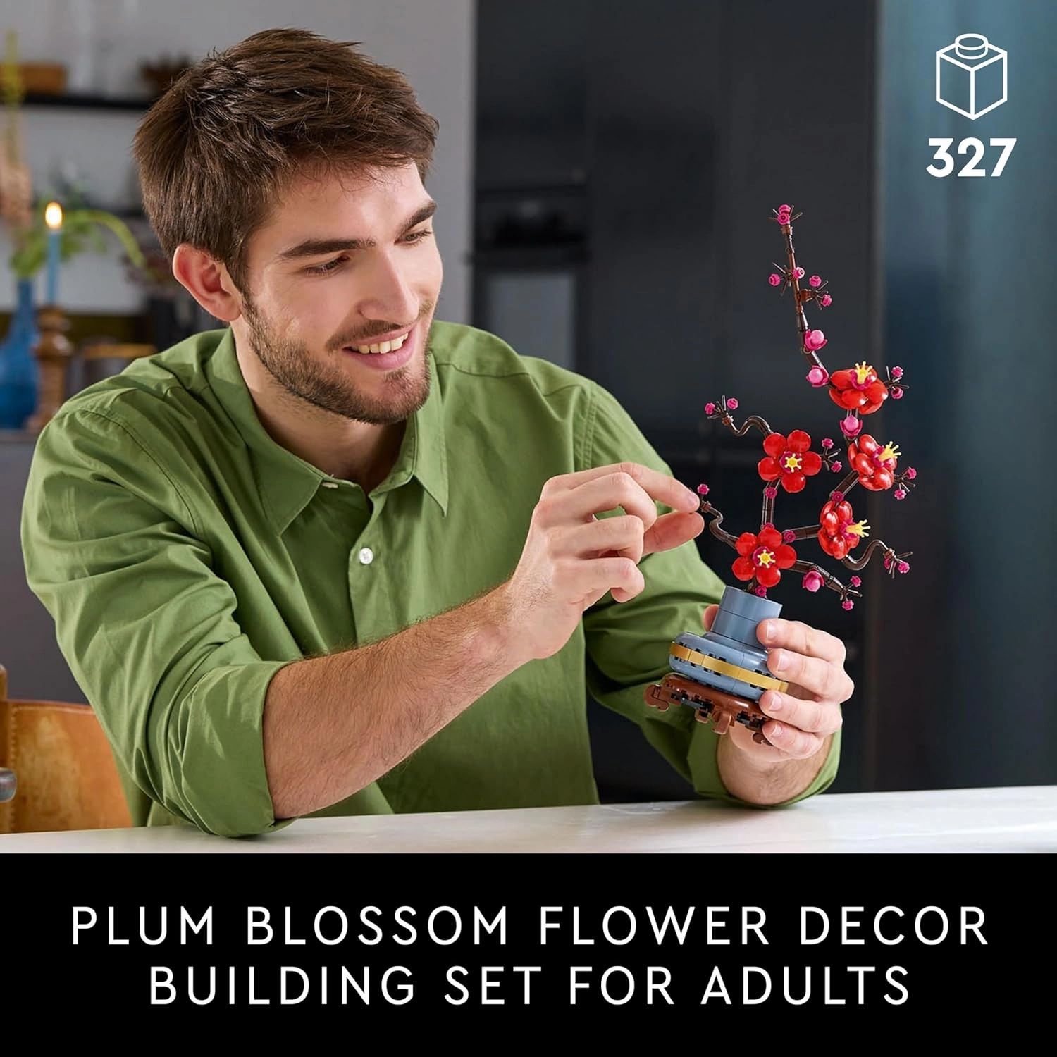 LEGO Icons Plum Blossom Flower Decor Building Kit For Ages 18 