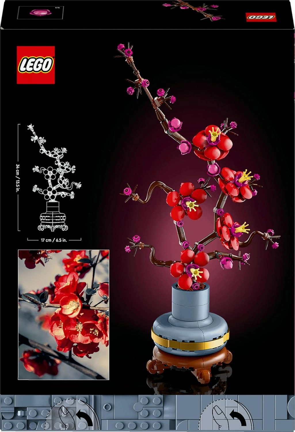 LEGO Icons Plum Blossom Flower Decor Building Kit For Ages 18 