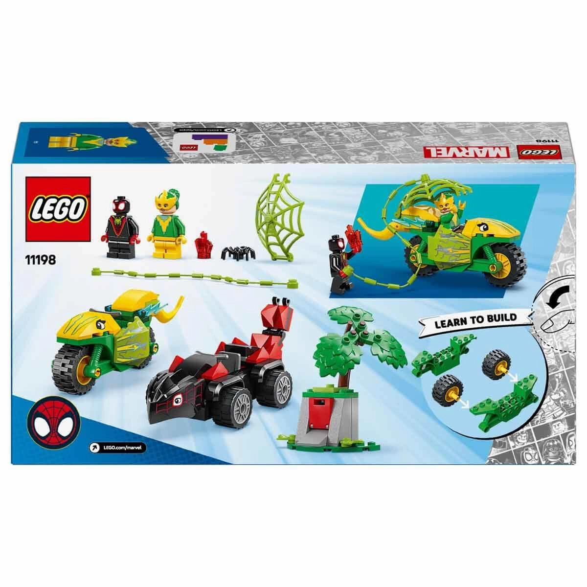 LEGO Marvel Spidey and His Amazing Friends Spin and Electro Dinosaur Vehicle Chase Building Kit For Ages 4 