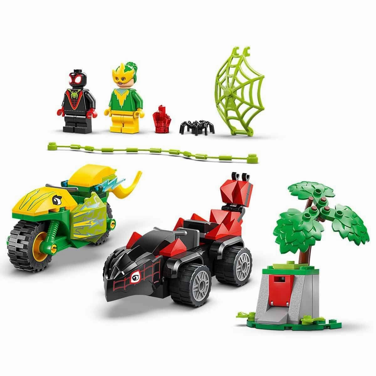LEGO Marvel Spidey and His Amazing Friends Spin and Electro Dinosaur Vehicle Chase Building Kit For Ages 4 
