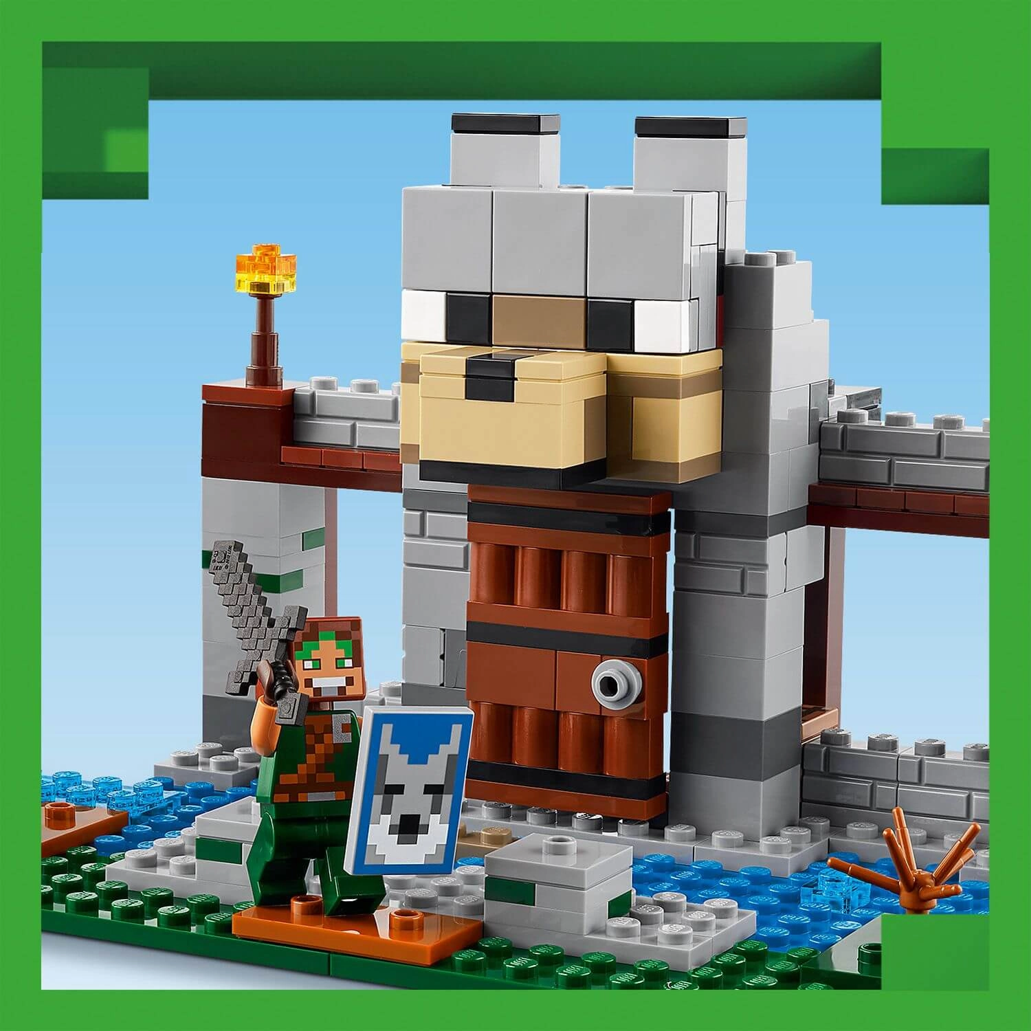 Lego Minecraft 21261 The Wolf Stronghold Toy Playset for Ages 8 and Up
