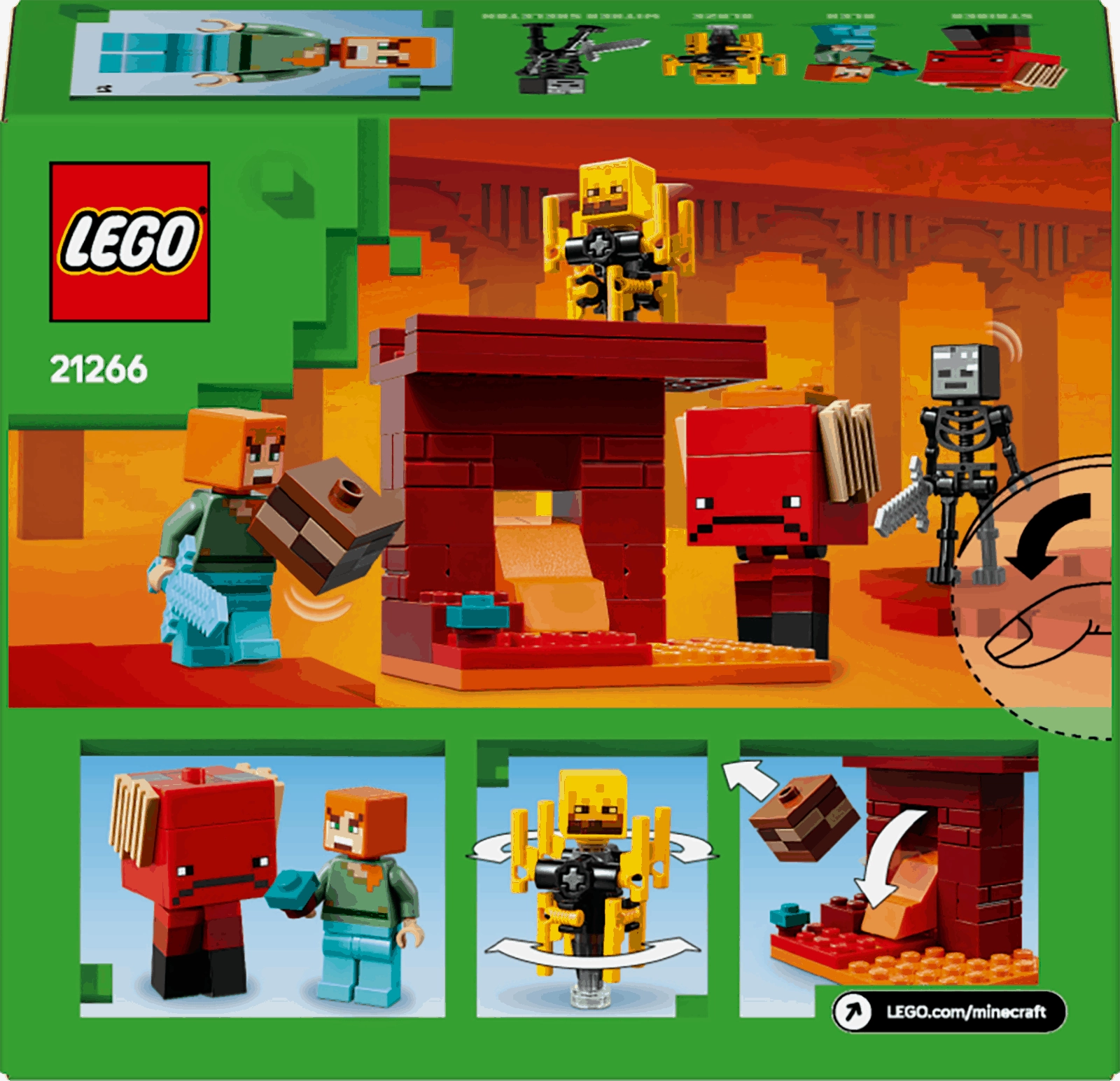 Lego Minecraft 21266 The Nether Lava Battle Playset for Ages 6 and Up