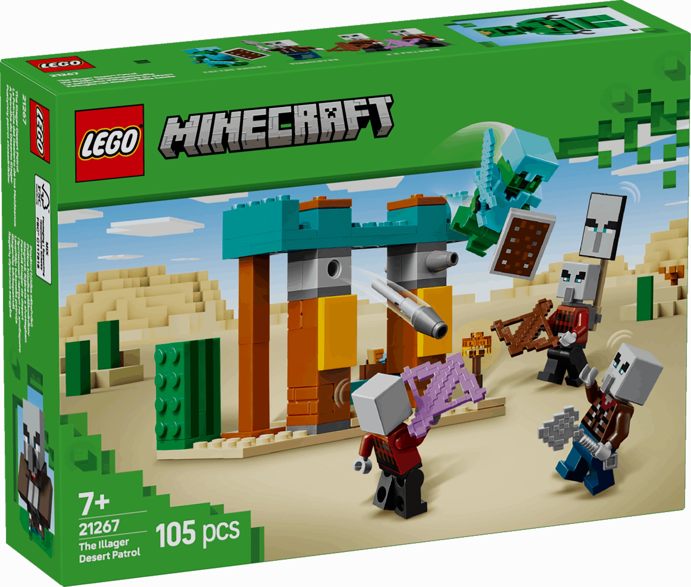 Lego Minecraft 21267 The Illager Desert Patrol Playset for Ages 7 & Up