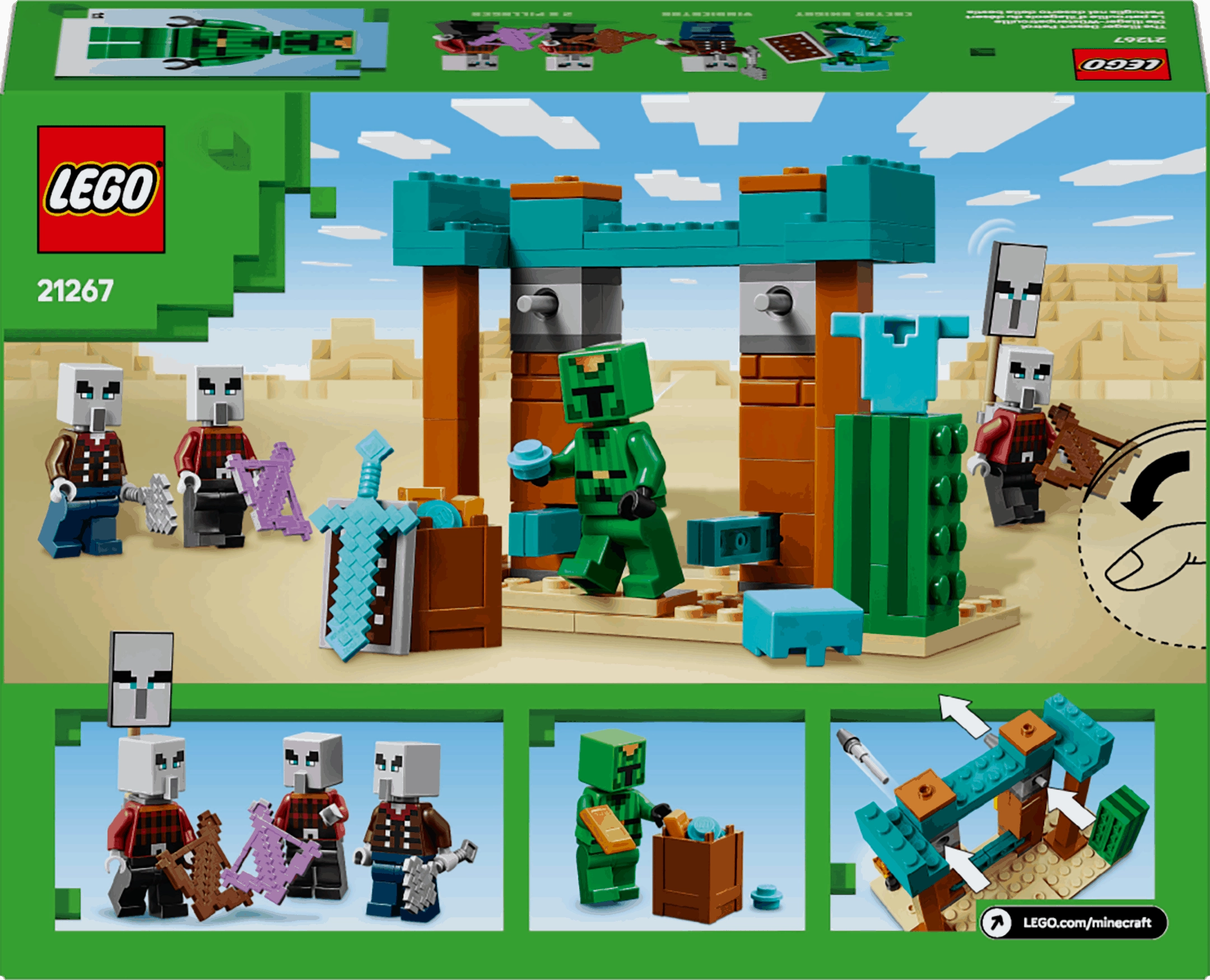 Lego Minecraft 21267 The Illager Desert Patrol Playset for Ages 7 & Up