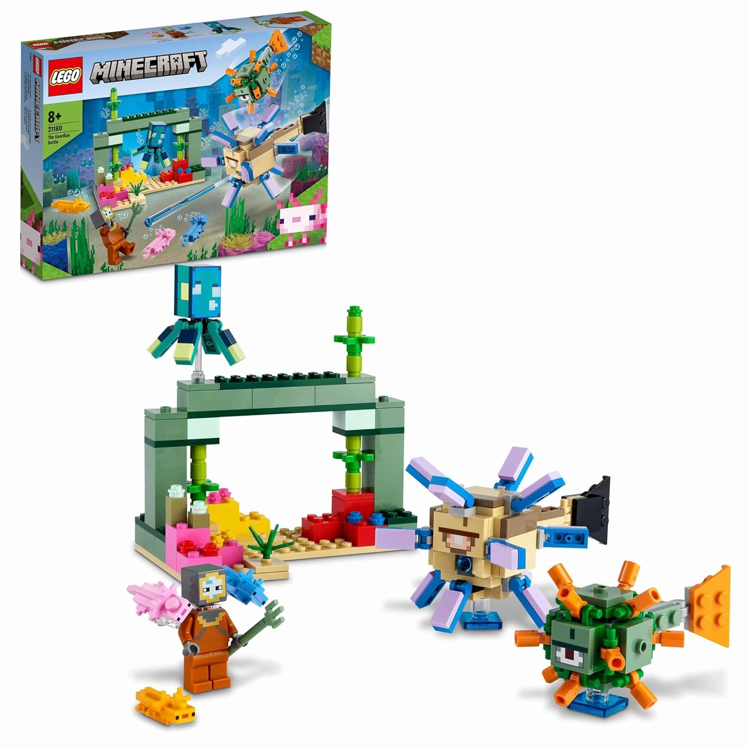 LEGO Minecraft The Guardian Battle Toy Building Kit For Ages 8 