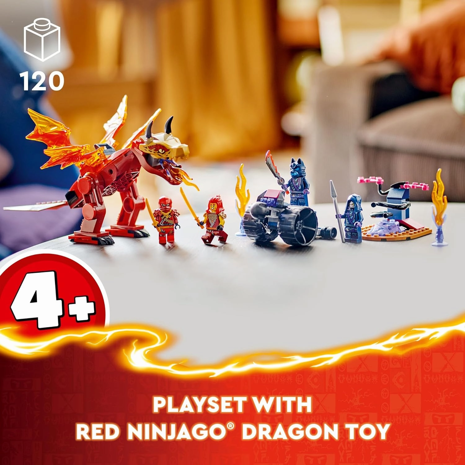 LEGO NINJAGO Kais Source Dragon Battle Toy Adventure Building Kit For Ages 4 