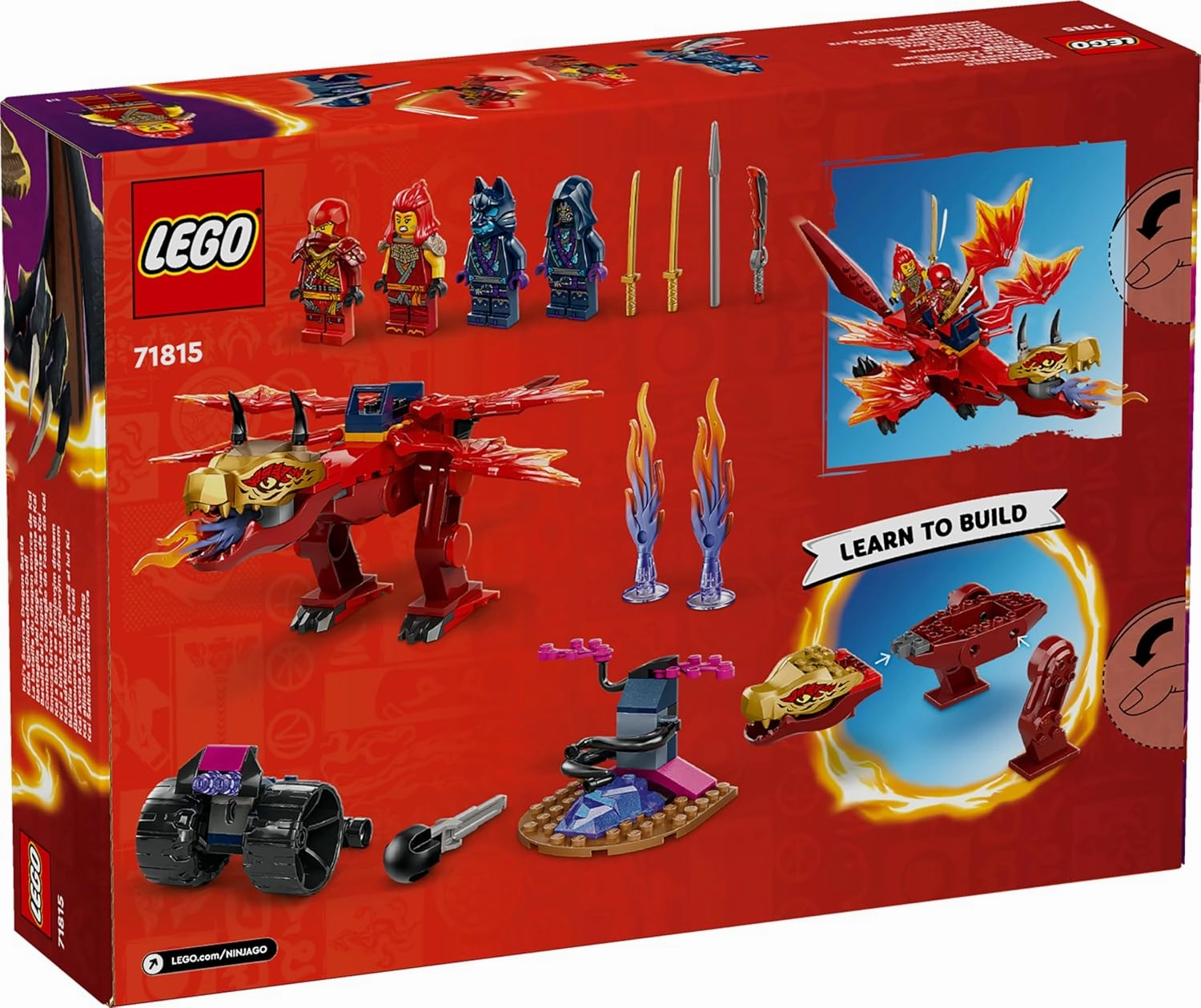 LEGO NINJAGO Kais Source Dragon Battle Toy Adventure Building Kit For Ages 4 