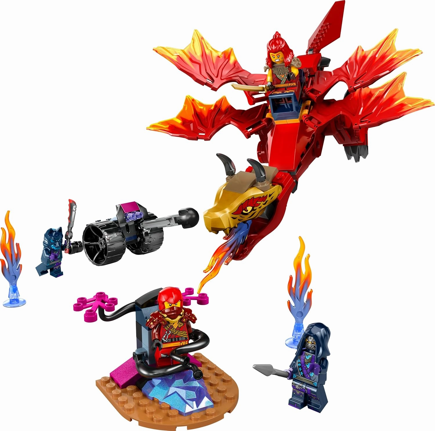 LEGO NINJAGO Kais Source Dragon Battle Toy Adventure Building Kit For Ages 4 