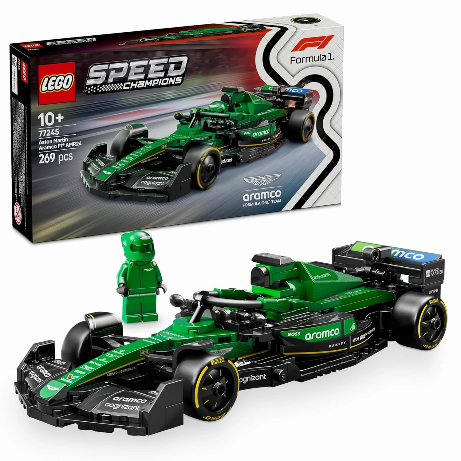 LEGO Speed Champions Aston Martin Aramco F1 AMR24 Race Car Building Kit For Ages 10 