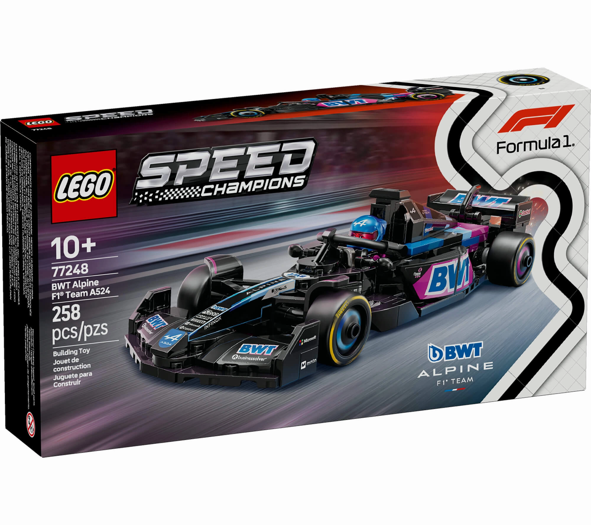 LEGO Speed Champions BWT Alpine F1 Team A524 Race Car Building Set - 258 Pieces