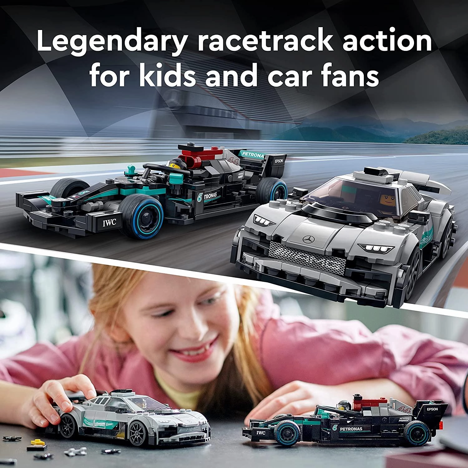LEGO Speed Champions Mercedes-AMG F1 W12 E Performance & Mercedes-AMG Project One Building Kit for Ages 9 