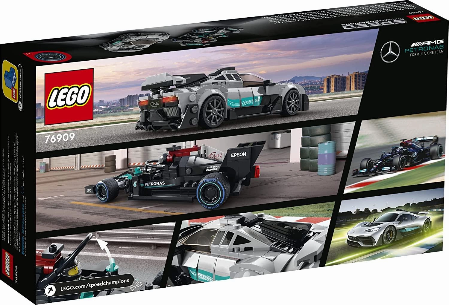 LEGO Speed Champions Mercedes-AMG F1 W12 E Performance & Mercedes-AMG Project One Building Kit for Ages 9 