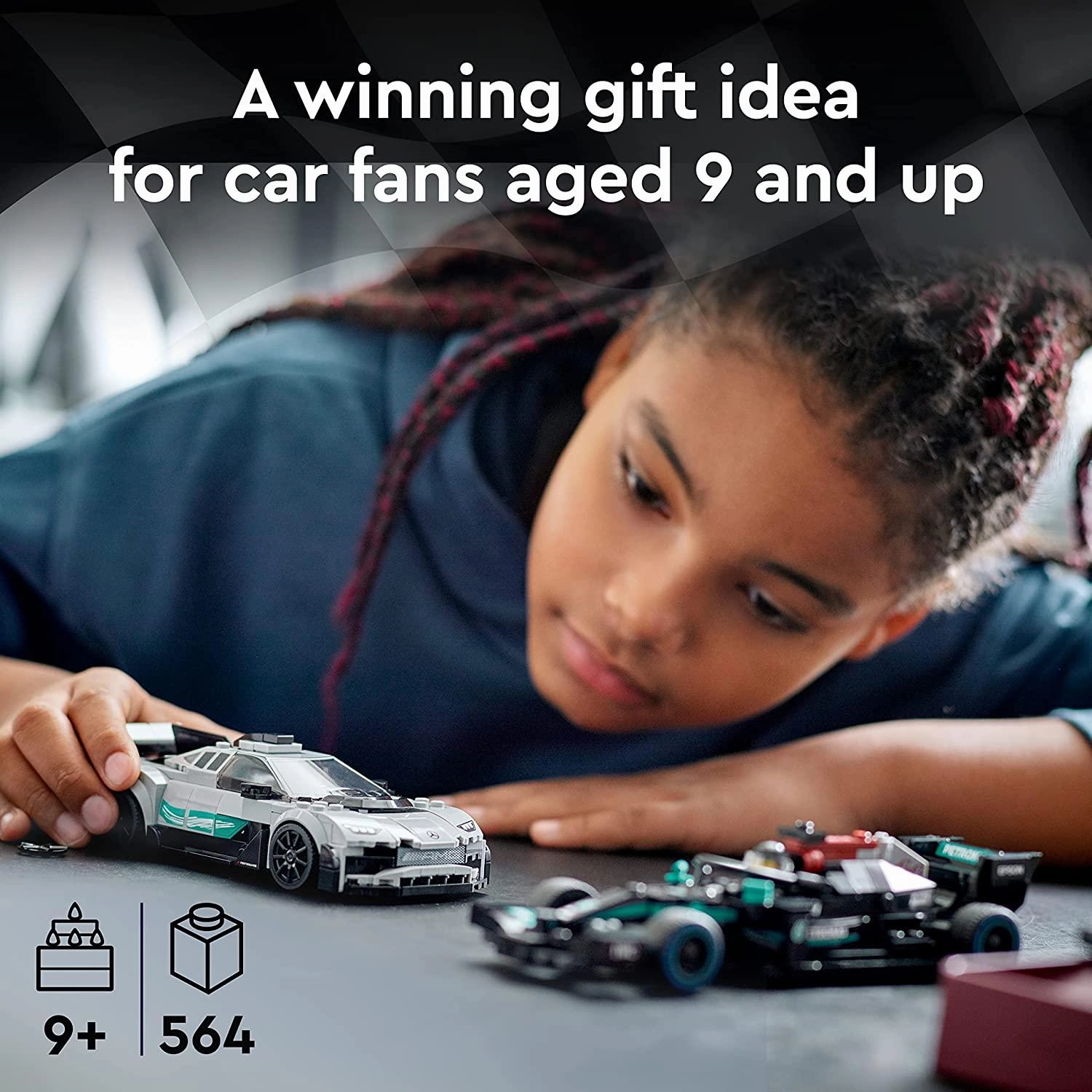 LEGO Speed Champions Mercedes-AMG F1 W12 E Performance & Mercedes-AMG Project One Building Kit for Ages 9 
