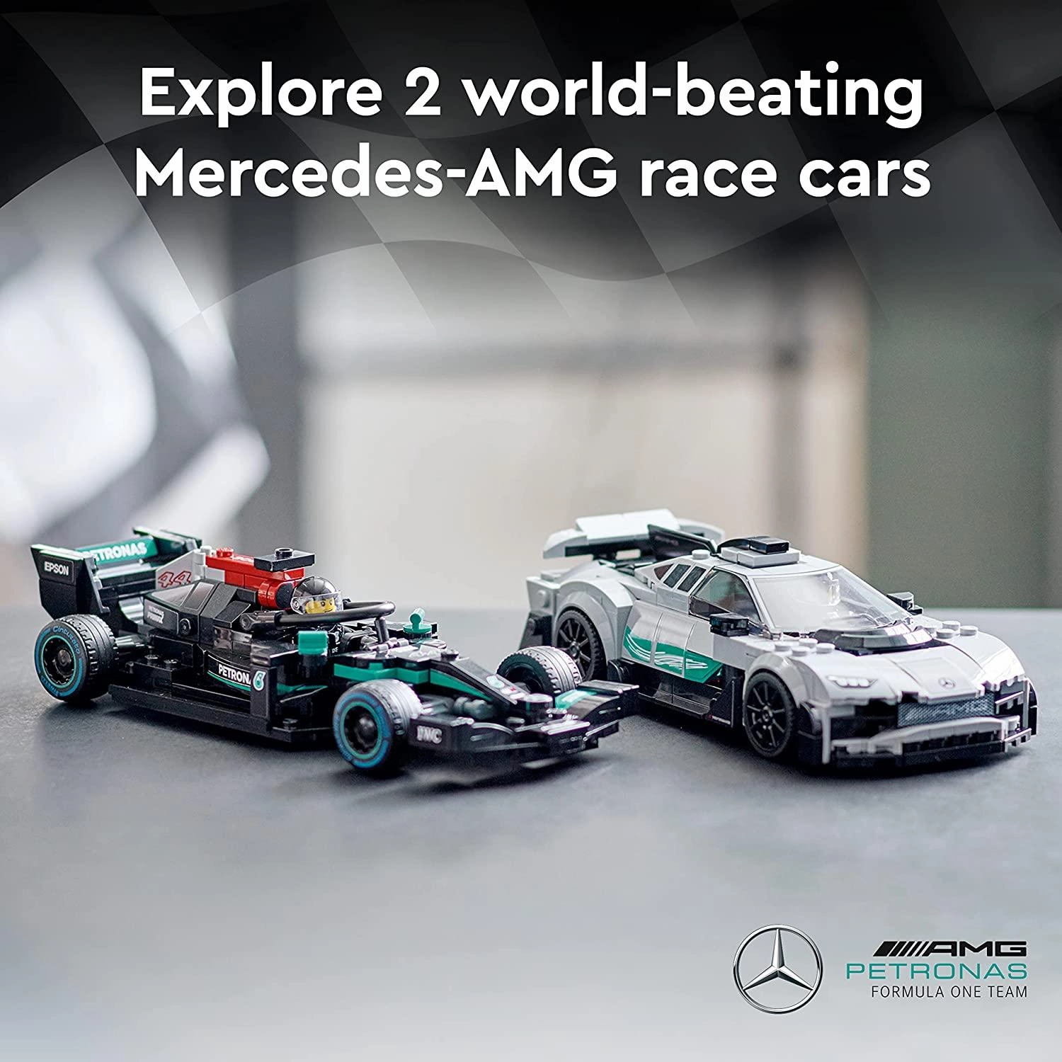 LEGO Speed Champions Mercedes-AMG F1 W12 E Performance & Mercedes-AMG Project One Building Kit for Ages 9 