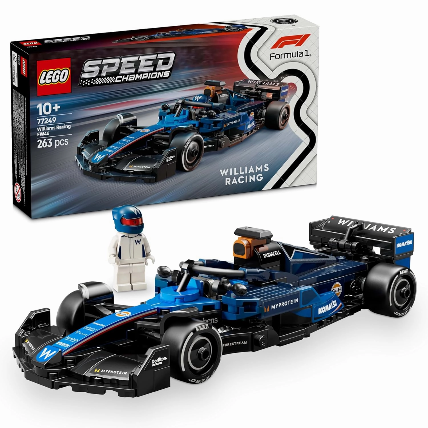 LEGO Speed Champions Williams Racing FW46 F1 Race Car Building Kit For Ages 10 