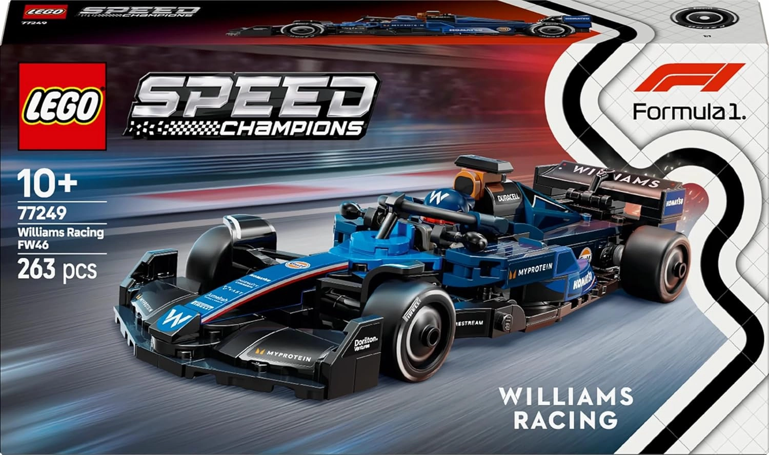 LEGO Speed Champions Williams Racing FW46 F1 Race Car Building Kit For Ages 10 