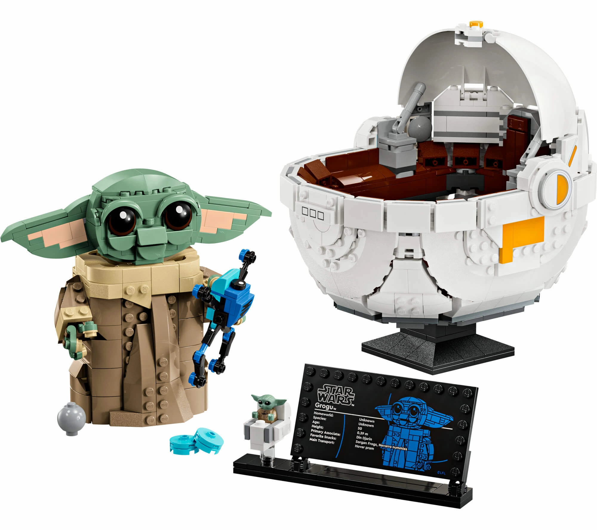 LEGO Star Wars The Mandalorian Grogu with Hover Pram Buildable Figure - 1048 Pieces