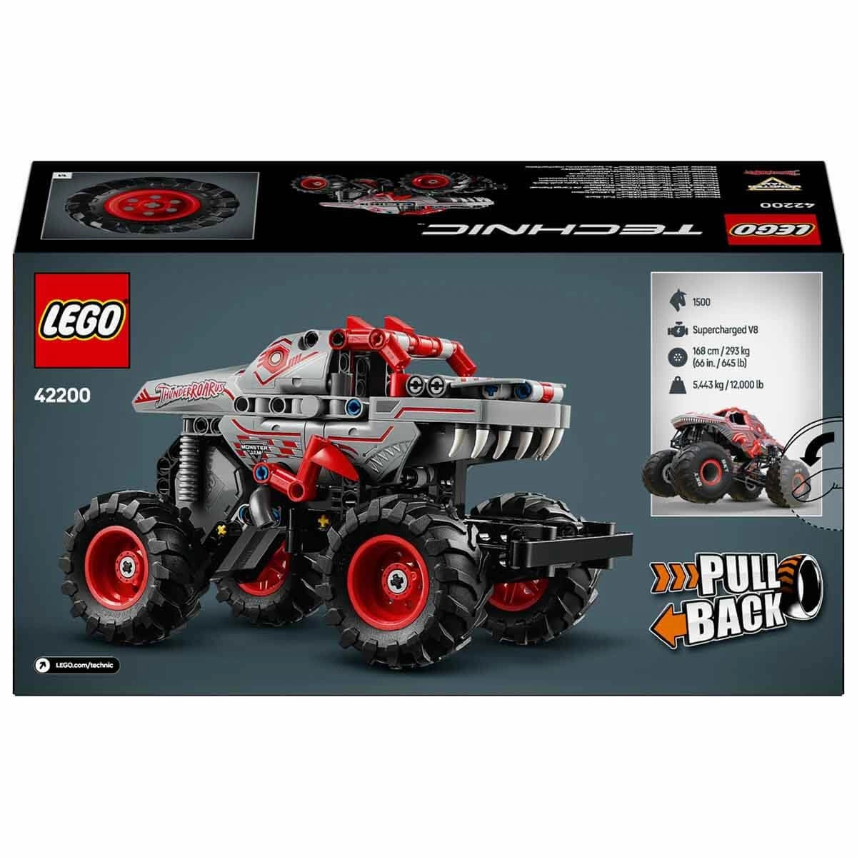 LEGO Technic Monster Jam ThunderROARus Pull-Back Truck Building Kit For Ages 7 