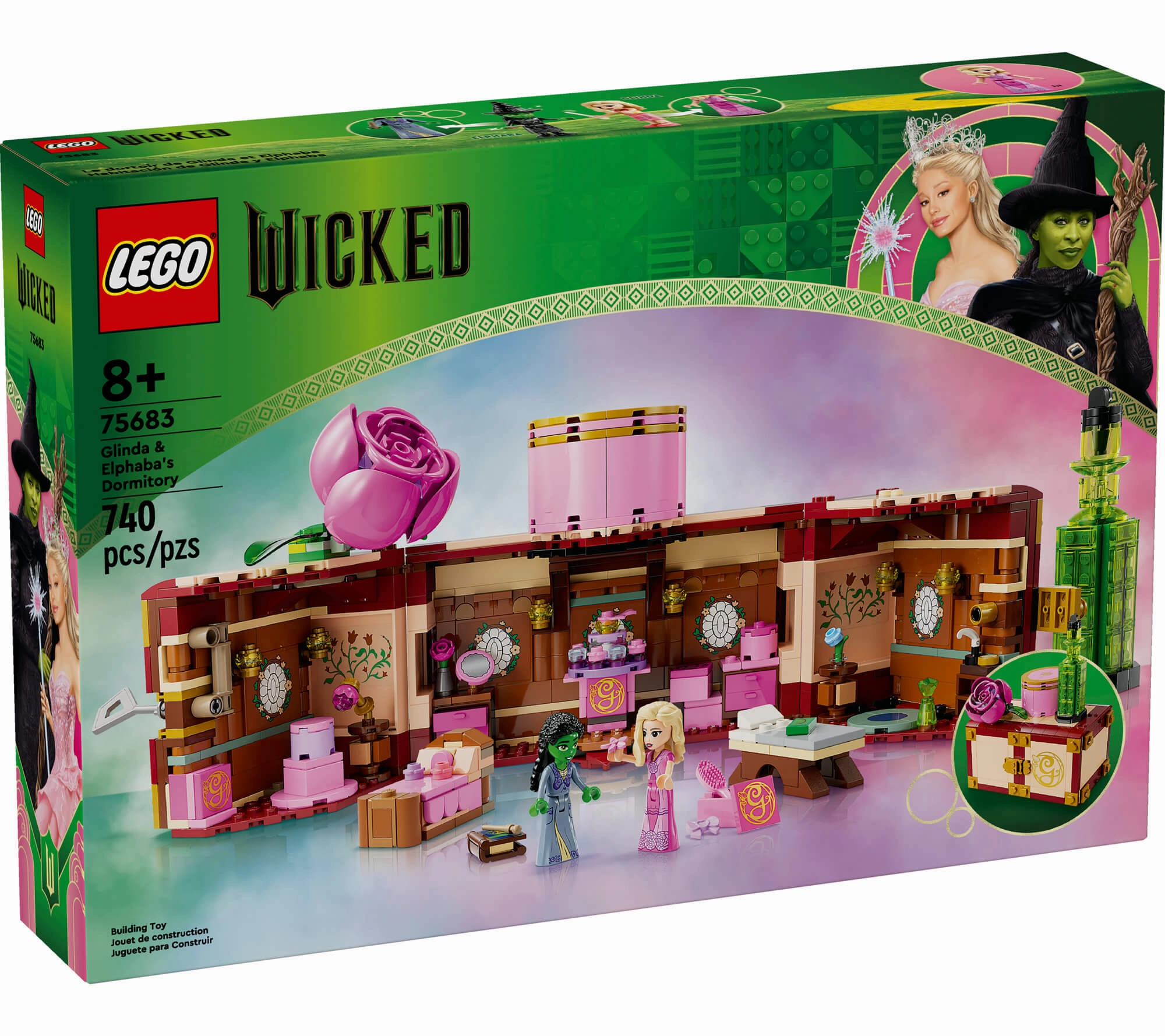 LEGO Wicked 740-Piece Glinda & Elphabas Dormitory Collectible Toy Model - 75683