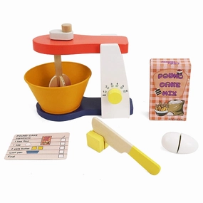 LEO & FRIENDS Wooden Mixer Set - 9pc Make-A-Cake Kit