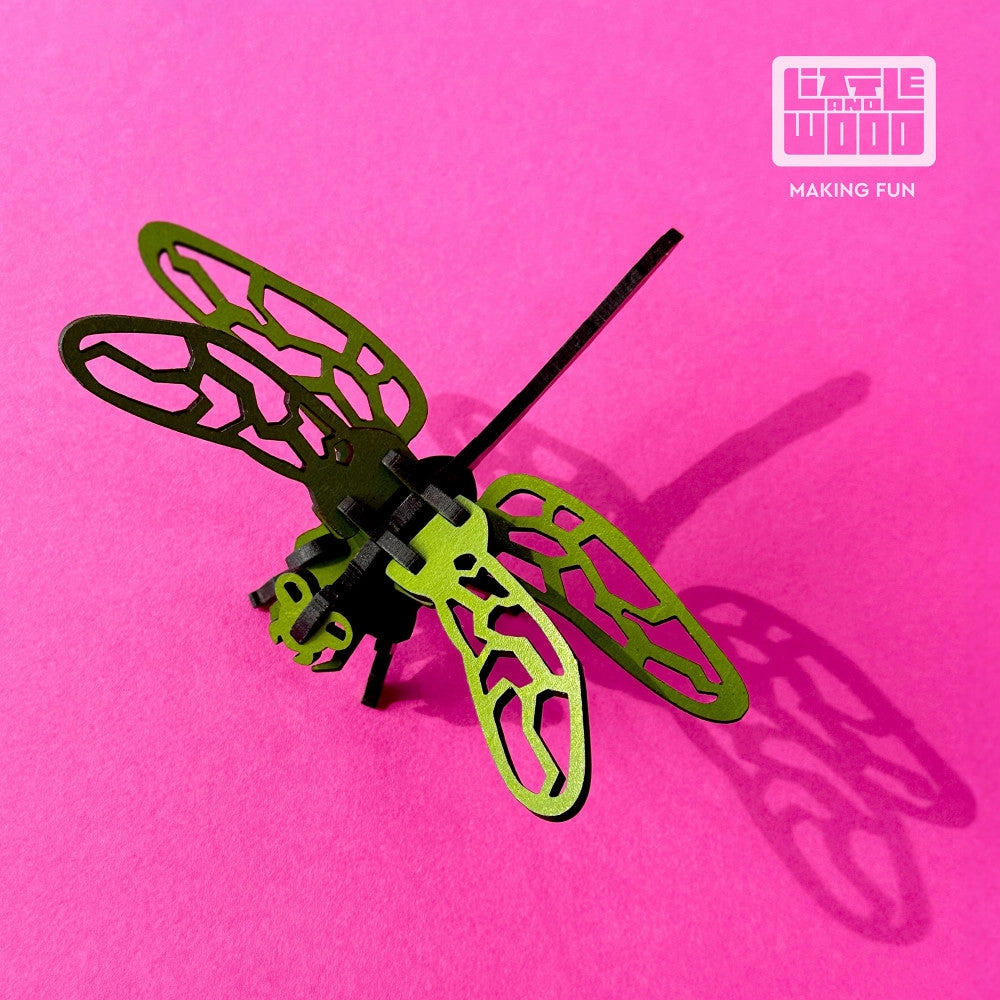 Little & Wood: Dragonfly Woodlet Kit - 3D Puzzle, Green