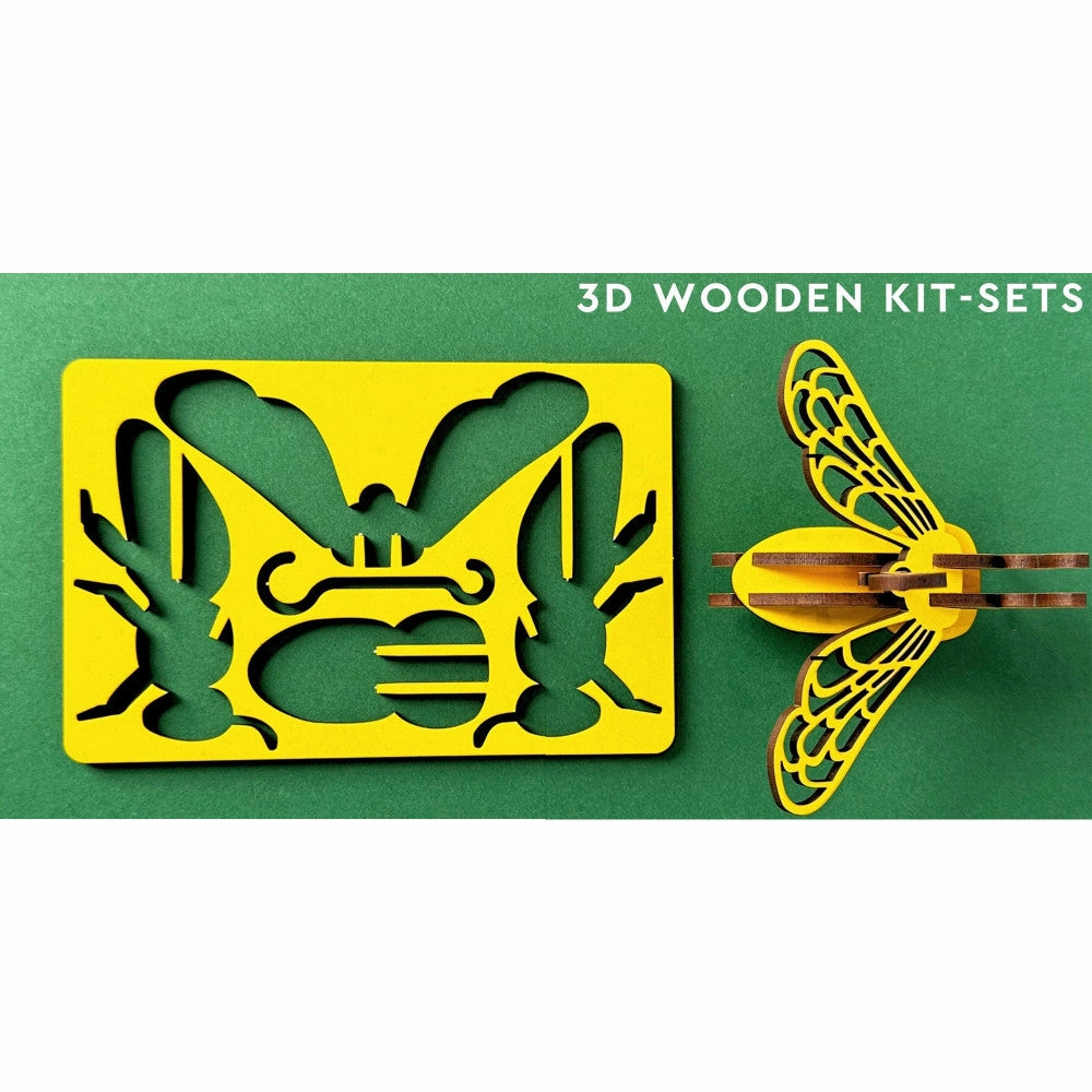 Little & Wood: Honey Bee Yellow 3D Wooden Puzzle Kit
