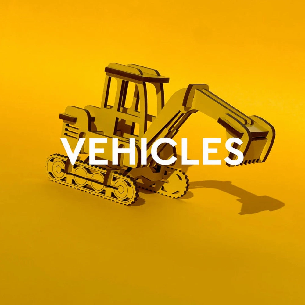 Little & Wood: Medium Digger - 3D Yellow Wooden Construction Kit
