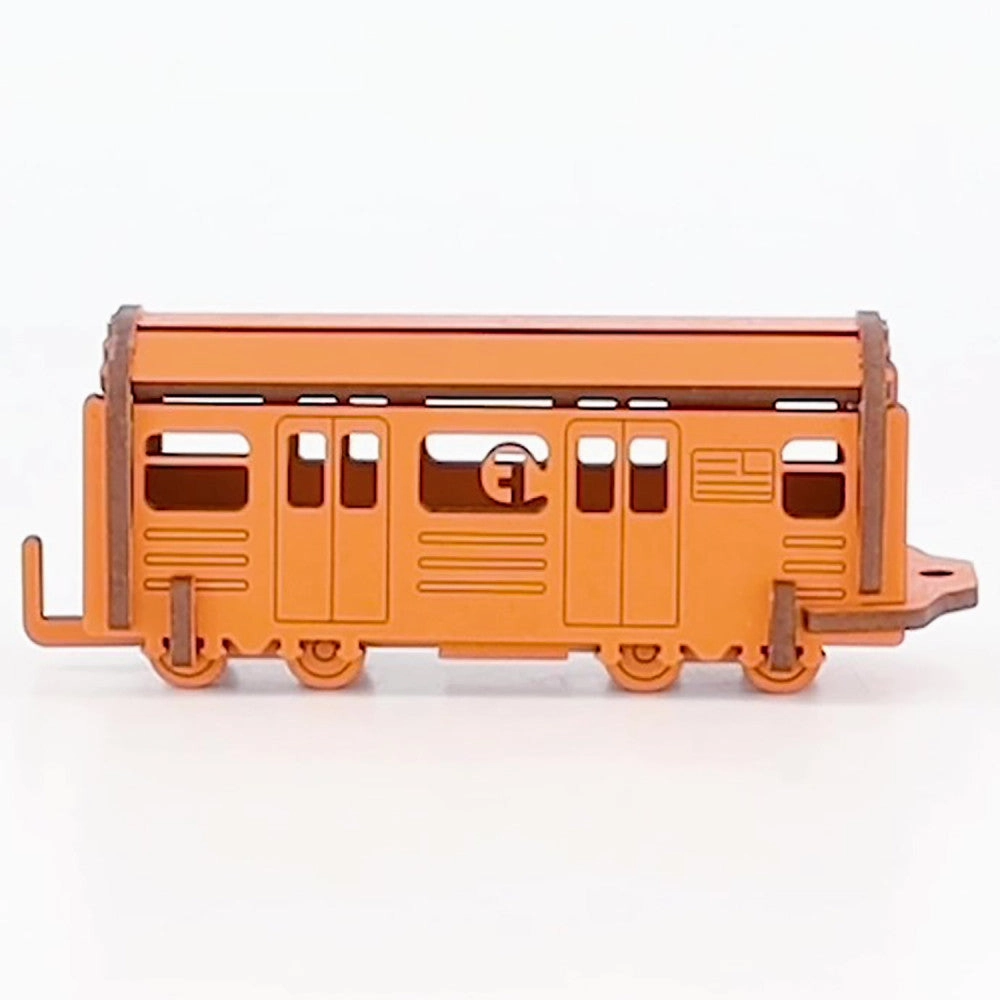 Little & Wood NYC Subway F Train: 3D Wooden Model Kit, Medium