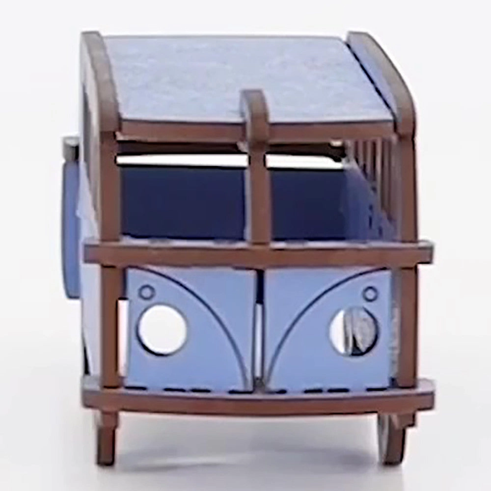 Little & Wood: Woodlet Camper Van Puzzle - Medium Blue 3D Model