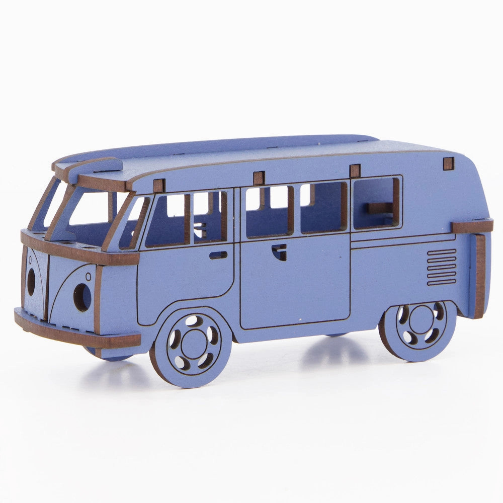 Little & Wood: Woodlet Camper Van Puzzle - Medium Blue 3D Model