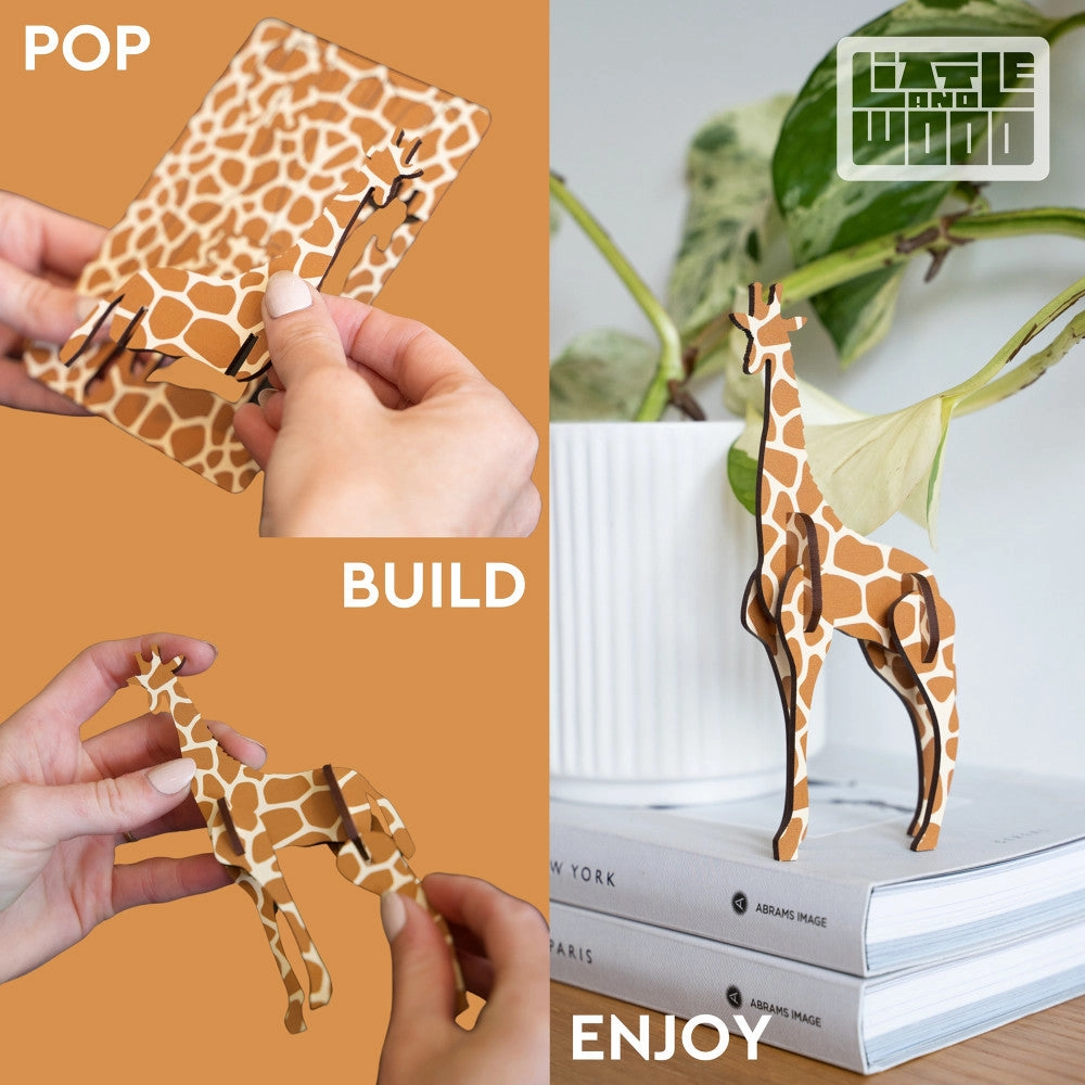 Little & Wood: Woodlet: Vibrant Medium Taxi - 3D Wooden Kit