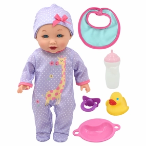 Little Darlings 12-inch Talking Playtime Doll - Purple and Pink with Giraffe Accents