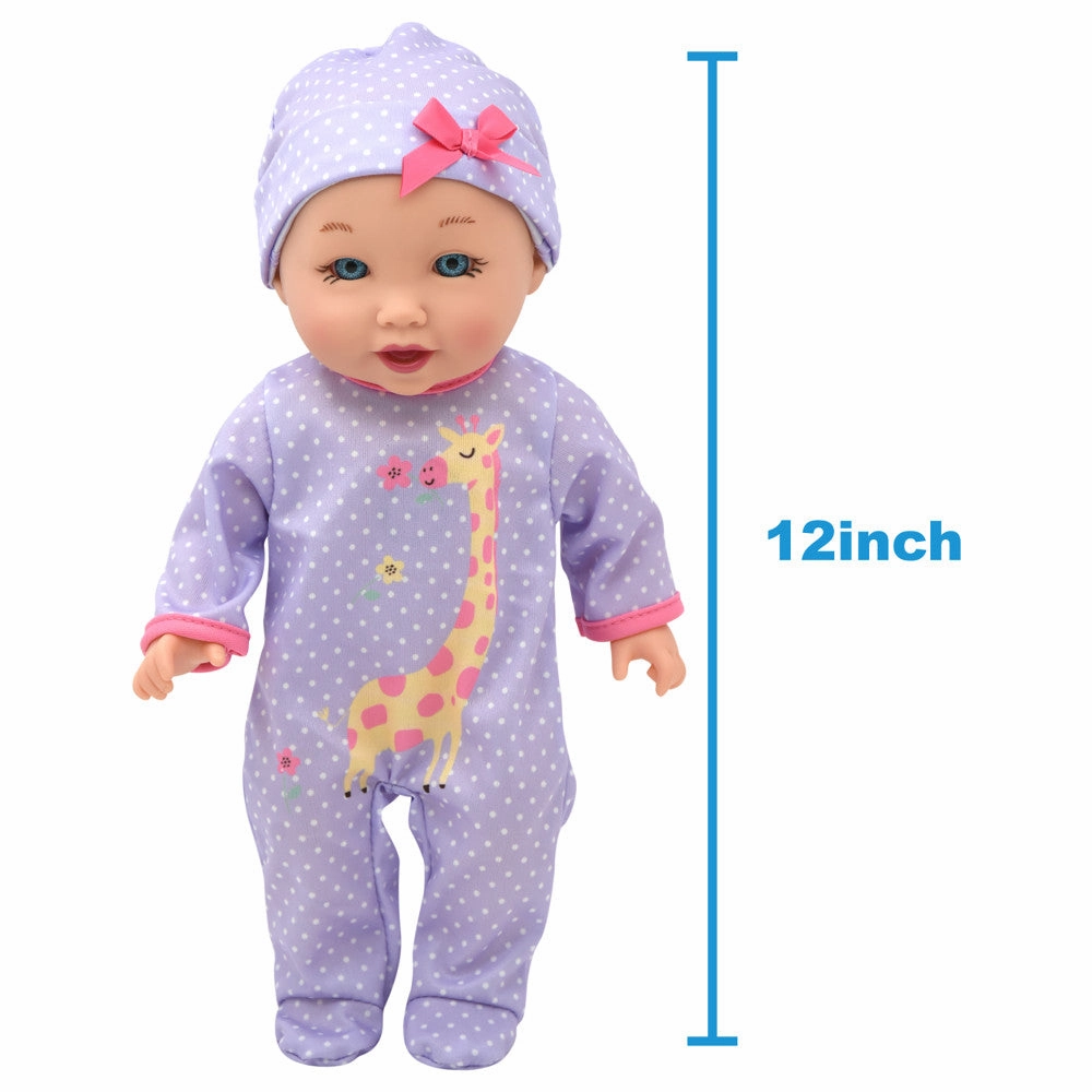 Little Darlings 12-inch Talking Playtime Doll - Purple and Pink with Giraffe Accents