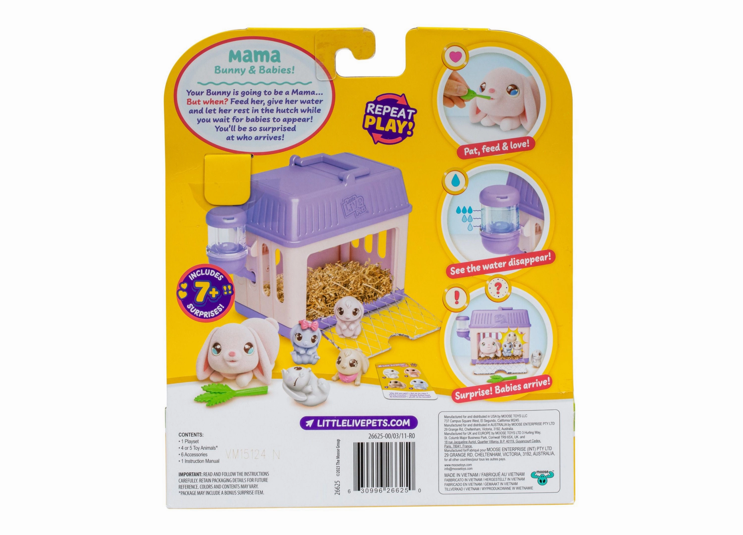Little Live Pets Mama Surprise Mini Playset Bunny - Interactive Hutch