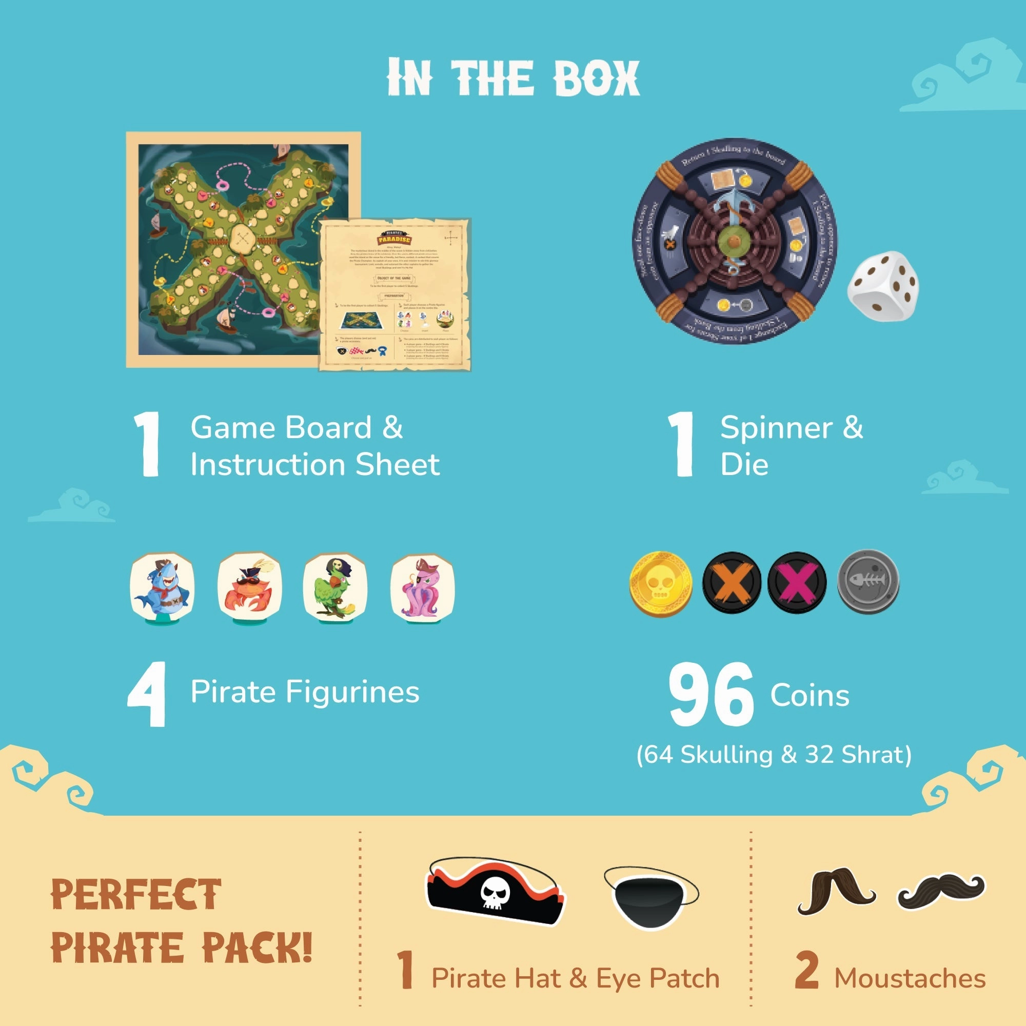 Love Dabble Pirates Paradise 2-4 Player Board Game For Ages 6 Years and Up
