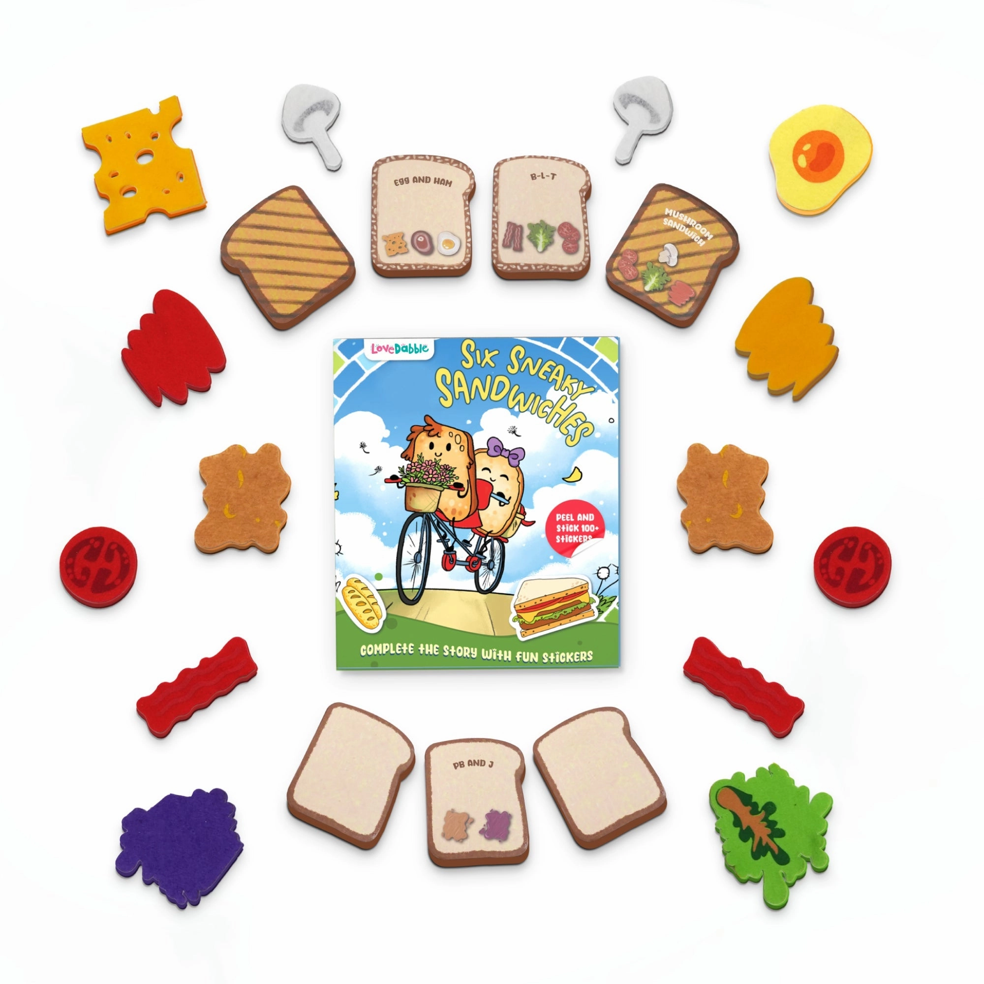 Love Dabble Six Sneaky Sandwiches Pretend Playset For Ages 3-7 Years