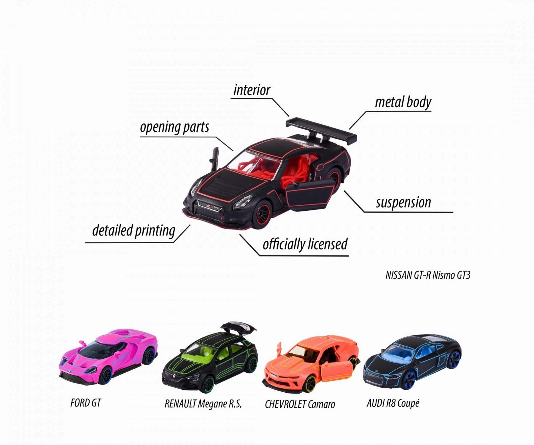 Majorette Light Racer Series 5 Car Gift Set For Kids Ages 3 