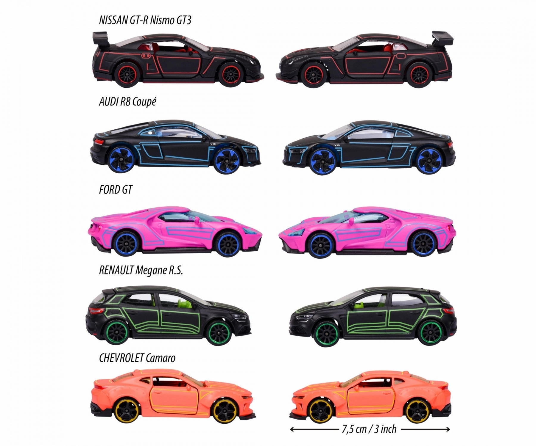 Majorette Light Racer Series 5 Car Gift Set For Kids Ages 3 