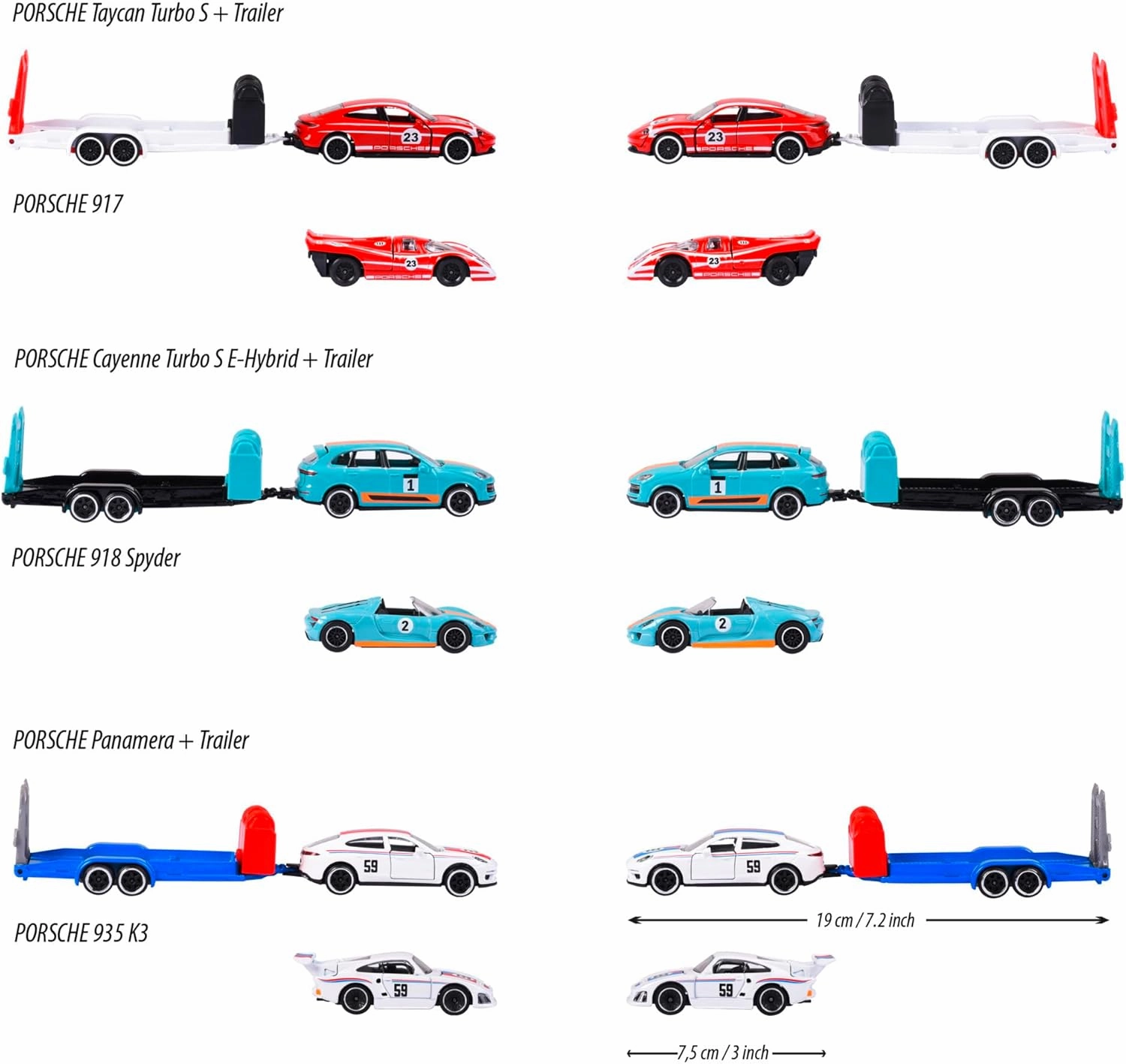 Majorette Porsche Race Trailer Assortment For Kids & Collectors Styles & Design May Vary