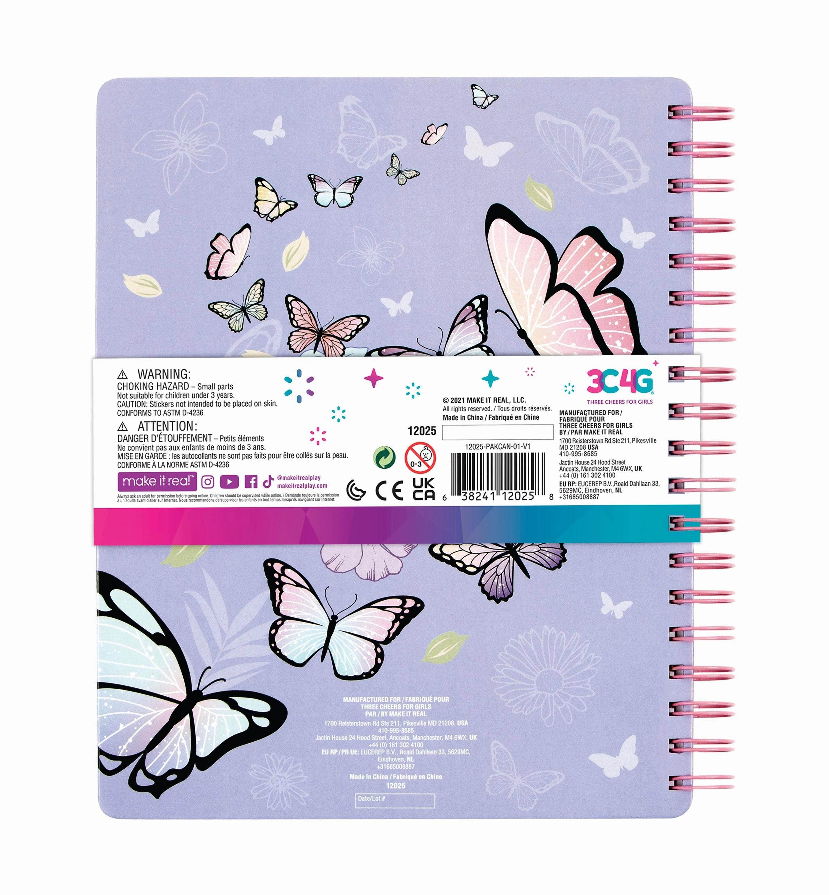 Make It Real Three Cheers For Girls Butterfly All-In-1 Sketching Set