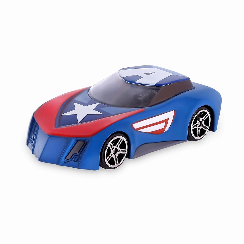 Marvel Go 1:64 Diecast Captain America Rapid Racer Toy Car for Collection for Ages 3 years and up