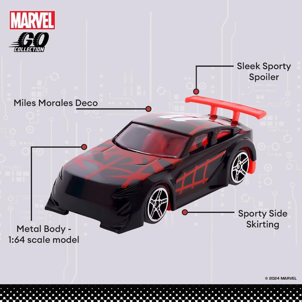 Marvel Go 1:64 Diecast Miles Morales Battle SUV Toy Car for Collection for Ages 3 years and up