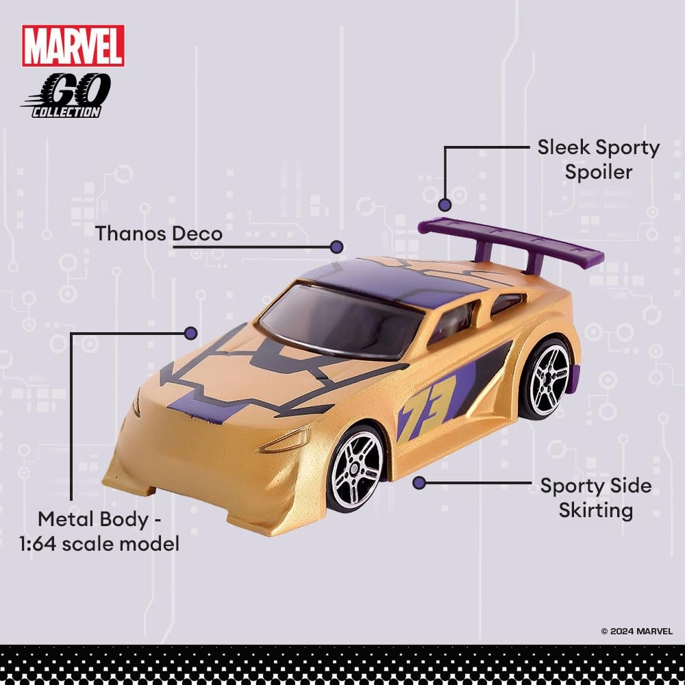 Marvel Go 1:64 Diecast Thanos Battle SUV Toy Car for Collection for Ages 3 years and up